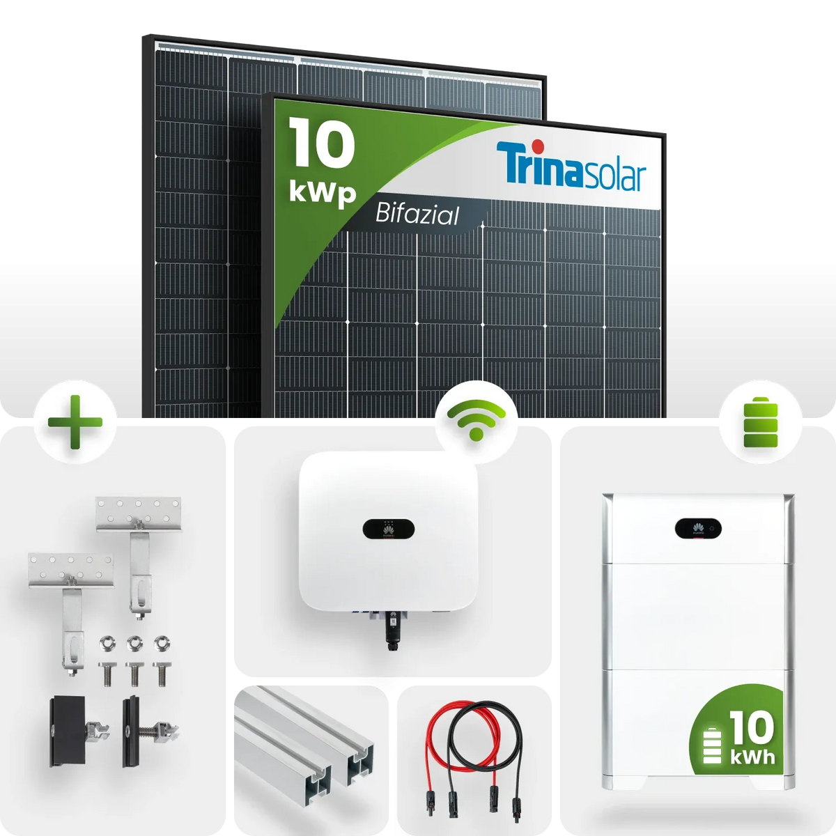 10 kWp PV-Anlage 23x Trina 440Wp Glas-Glas Black Frame 10kW Speicher